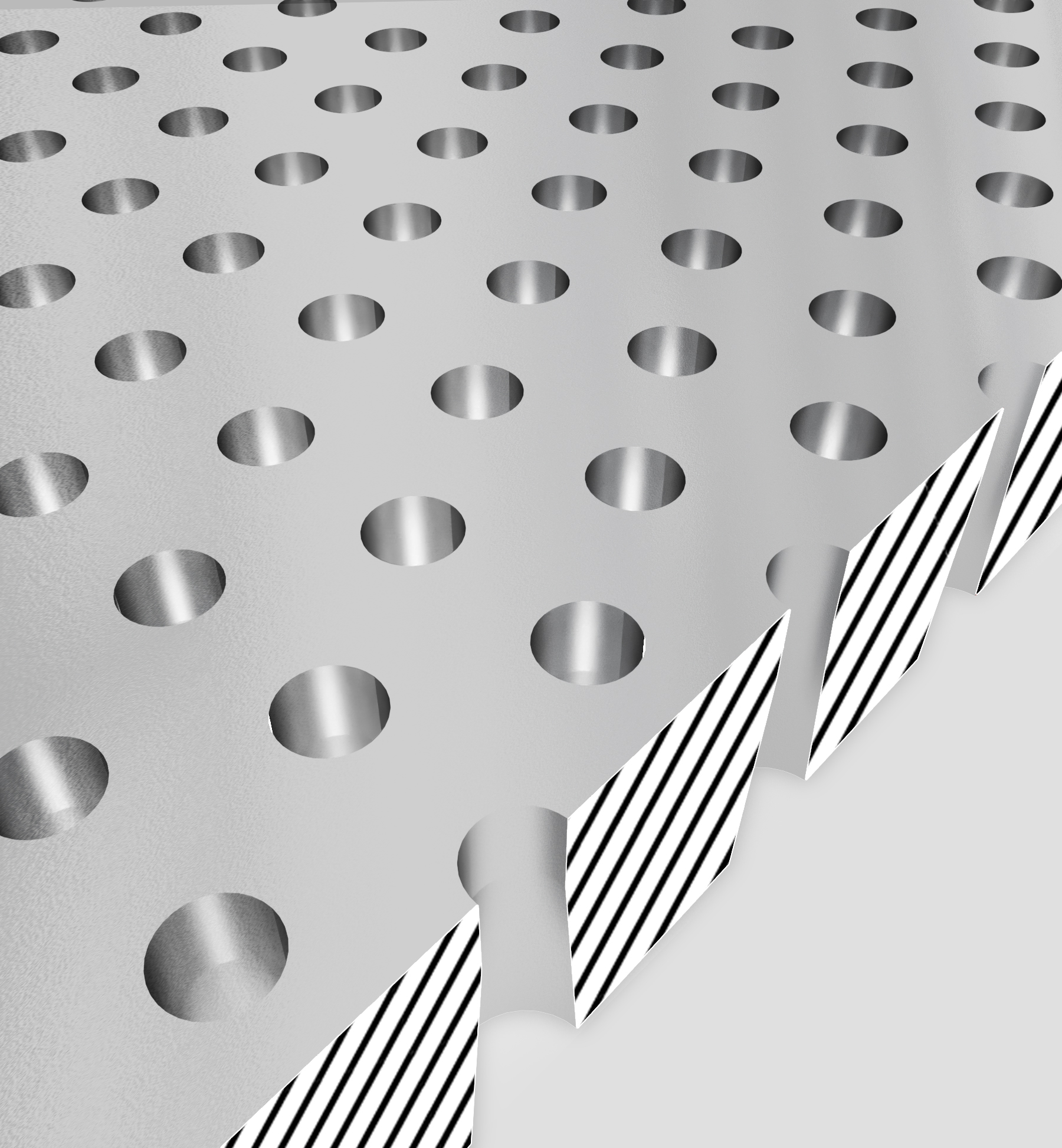 Furo Cônico - vista isométrica